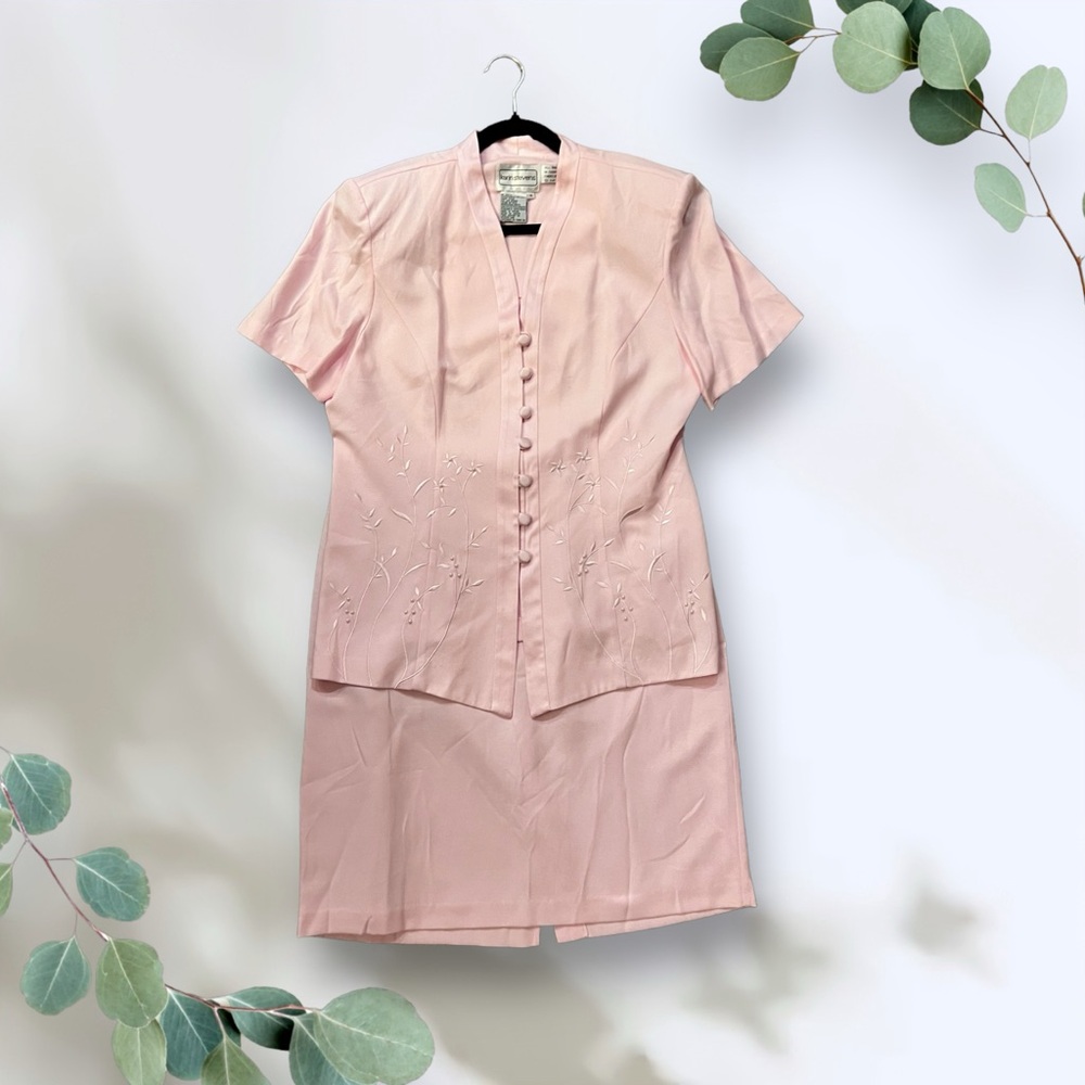 Karin Stevens Light Pink 2 piece Dressy Jacket & Skirt Set